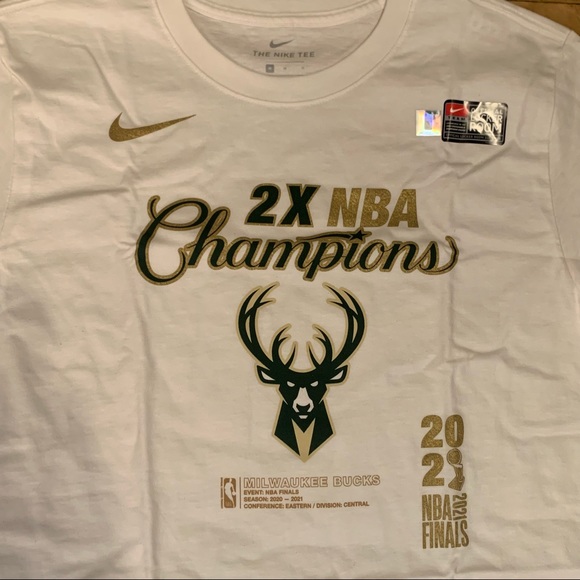 MEN'S NIKE MILWAUKEE BUCKS 2021 CHAMPIONSHIP LOCKER ROOM TEE SHIRT Size M-3XL - Picture 4 of 5